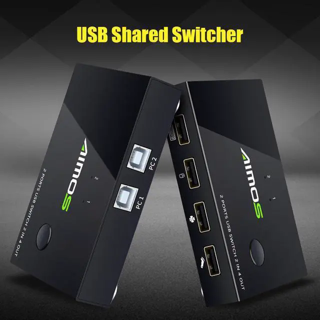 Alt view image 5 of 5 - 2 in 4 out USB2.0 Peripheral Sharing Switch Durable Practical Classic 2 PCs Sharing 4 USB Devices