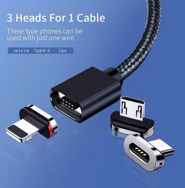 Alt view image 4 of 5 - Magnetic Micro USB Cable For  IPhone Fast Charging  Wire Magnet Cord Charger USB Type C 3m Mole Phone Cable