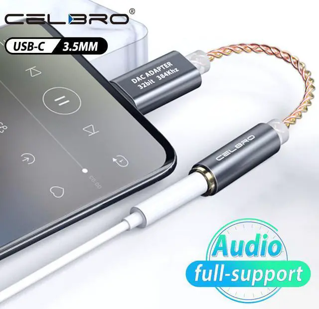 Main image of HIFI DAC Earphone Amplifier Type-C to 3.5mm audio adapter to3.5mm chip for Android Phone PC Mac Audio Cable PCM 32t/384