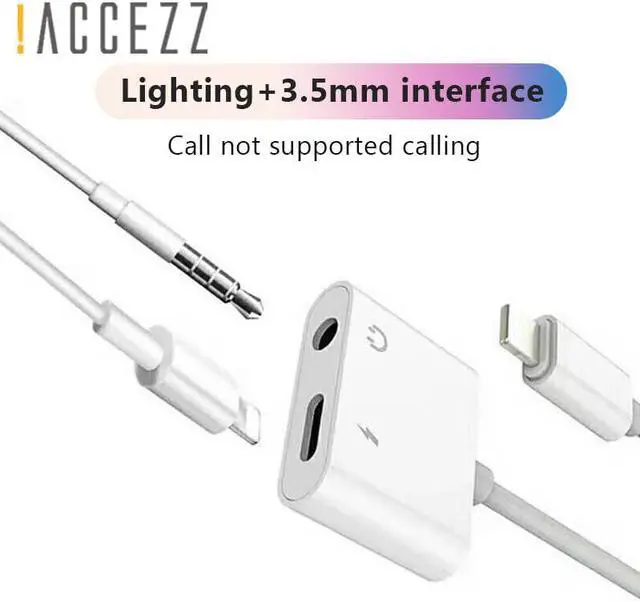 Main image of 2 in 1 Charging Lighting Adapter For iPhone X 7 8 plus XS MAX Splitter 3.5mm Jack Earphone Aux Cable Connecter Adapters