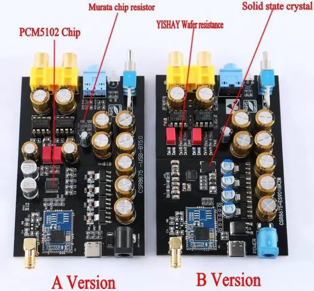 Alt view image 5 of 5 - HIFI CSR8675 APTX HD Bluetooth 5.0 Wireless Receiver Adapter PCM5102A ES9018K2M I2S DAC Decoding 24BIT TWS 3.5M RCA