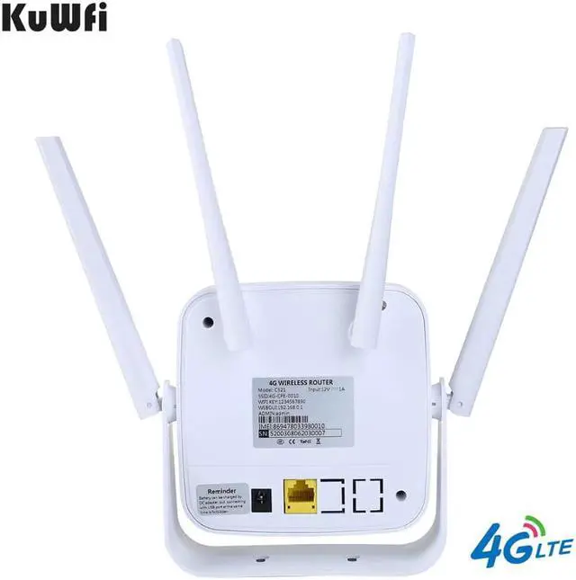 Alt view image 4 of 5 - CAT6 High Speed 4G LTE Router SIM Card, WiFi Wireless Modem 4G CPE WiFi Router with External Antenna up to 32 Users