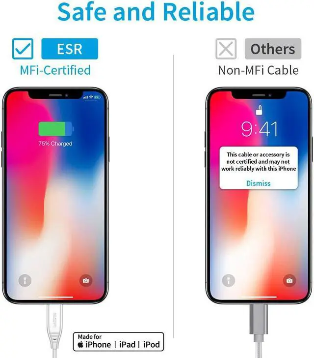 Alt view image 5 of 5 - MFi Certified PD Cable USB C to Lightning Cables Power Type C Fast Charging Cable for iPhone 11/XR/XS/X/8/7 Plus for Ipad