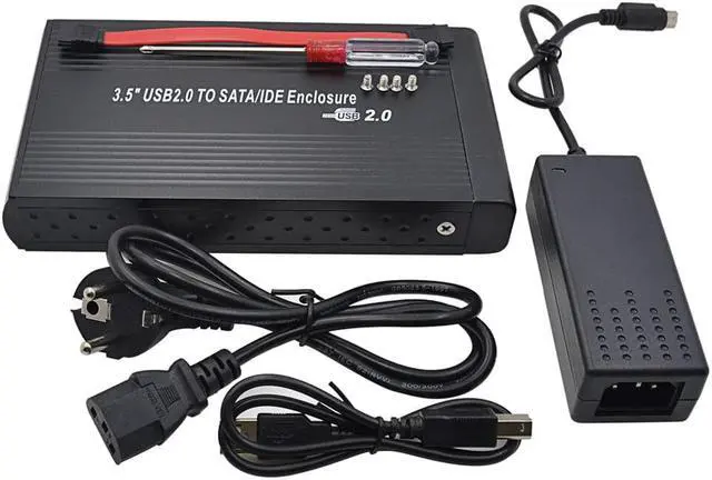 Alt view image 3 of 5 - 3.5 Inch HDD External Enclosure Box HD SSD DVD Drive Hard Disk 2TB Sata IDE to USB 2.0 Adapter Eu Power Aluminum Case