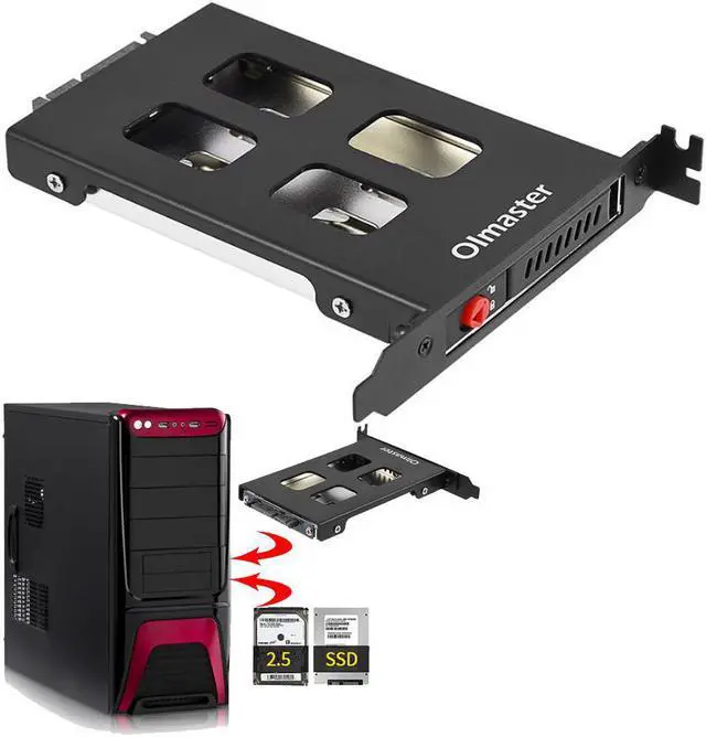 Main image of Oimaster Pci Mobile Rack Enclosure Hard Disk Drive Case Box For 2.5 Inch Sata Sdd Hdd Adapter