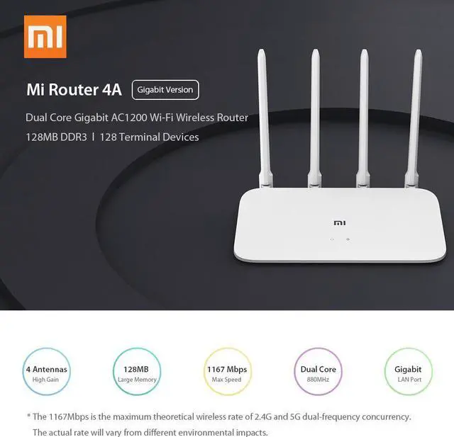 Alt view image 2 of 5 - Router 4A Gigabit Version /4C 2.4GHz 5GHz WiFi Router Dual Band 1167Mbps/300Mbps WiFi Repeater 4  Antennas 128MB/ 64MB