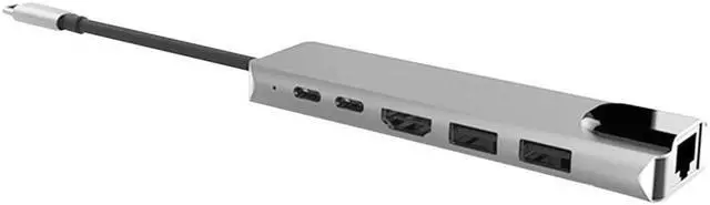 Alt view image 5 of 5 - splitter Multi  C HUB to HUB  3.0 HDMI 4K //TF Card Reader/ PD charging Audio /RJ45 Adapter for MacBook Pro type c