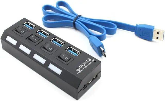 Alt view image 3 of 5 - 4 / 7 Ports Expander USB 3.0 HUB On/Off Switch Multi USB Splitter Multiple USB with Power Adapter EU US High Speed USB3.0 Hub