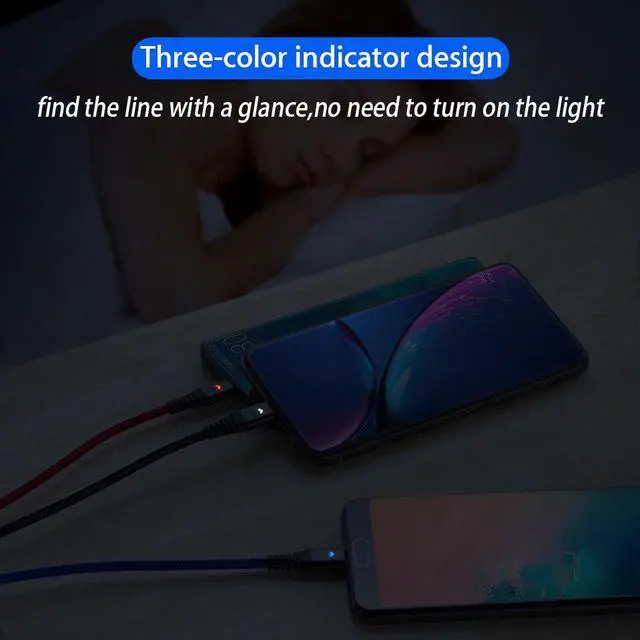 Alt view image 3 of 5 - Micro USB Cable USB 3 In 1 Type C Charger Micreusb Cable Type-C LED Universal Mole Phone Charging Wire Cord for