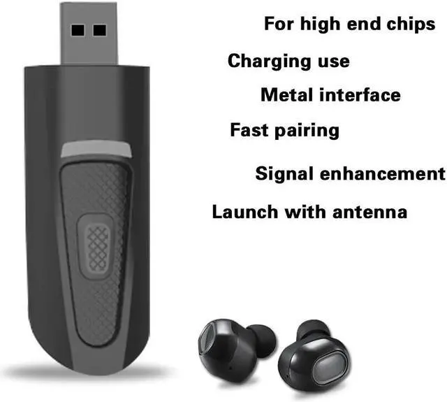 Alt view image 2 of 5 - Low Latency / LL Bluetooth 5.0 Transmitter Audio USB Adapter 3.5mm AUX Jack Wireless Dongle Apt-X Transmitter for TV PC PS4