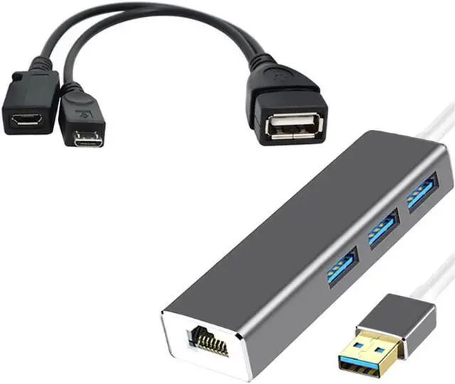 Alt view image 3 of 5 - 1pc 3USB HUB LAN hub usb Ethernet Adapter OTG USB CABLE for FIRE STICK 2ND OR FIRE TV3 usb hub 3.0 usb splitter usb multiple