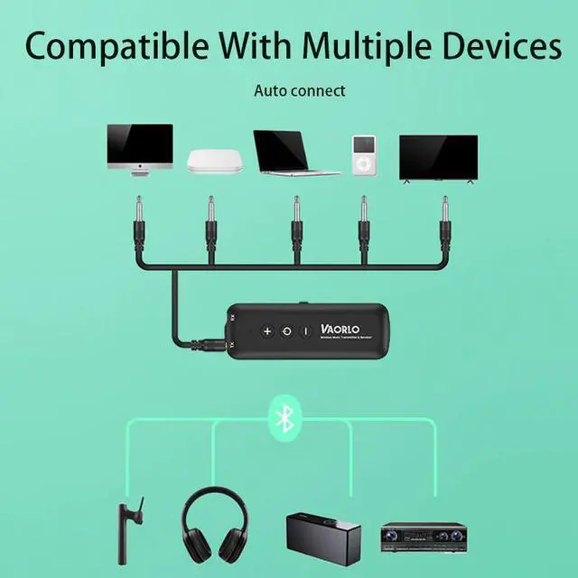 Alt view image 5 of 5 - 4-IN-1 Bluetooth 5.0 Audio Receiver Transmitter AUX RCA 3.5MM  USB Jack Stereo Wireless Adapters Dongle With Mic For Car TV PC