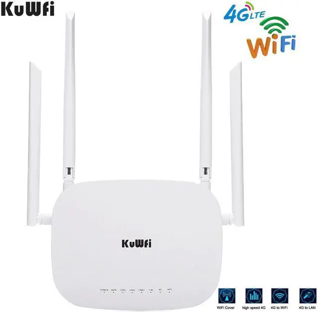 Alt view image 5 of 5 - 300Mbps Unlocked 4G LTE Wifi Router, Indoor 4G Wireless CPE Router with 4Pcs Antennas and LAN Port&SIM Card Slot Up to 32users