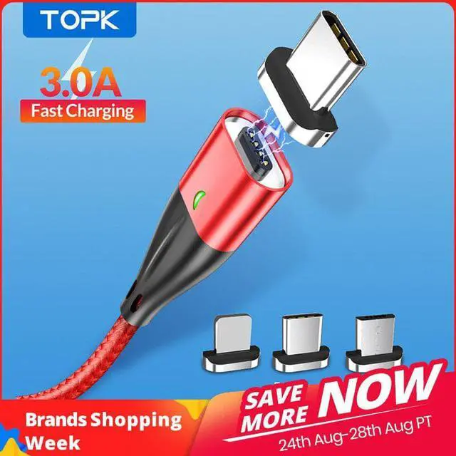 Main image of AM61 3AMagnetic USB Charging Cable Nylon Weave Micro USB Cable QC3.0 USB Type C Cable for iPhone