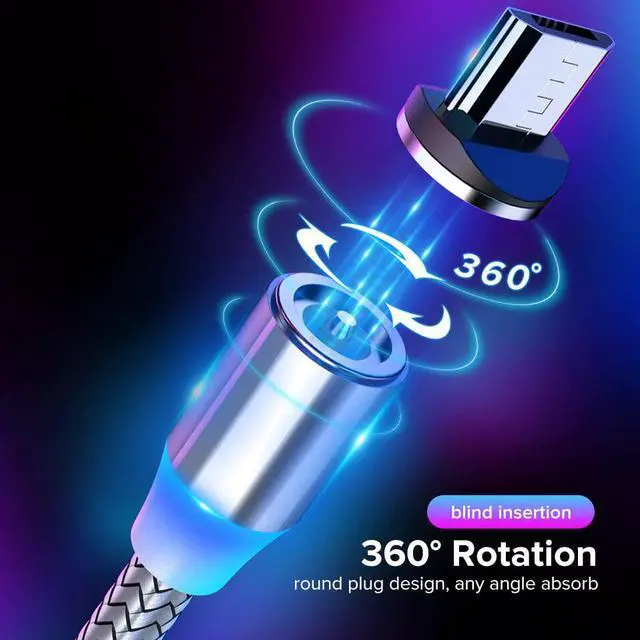 Alt view image 2 of 5 - Micro USB Type C Cable 1m 2m Magnet Charger Cabo for  Mi 10 9 Redmi K30 Pro USB-C Charging Wire for