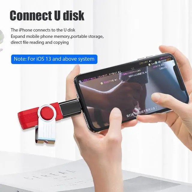 Alt view image 4 of 5 - Lighting to USB OTG USB Adapter For iPhone 11 Pro XS Max XR X 8 7 6s Plus For iPad Adapter U Disk Mouse Keyboard Adapter