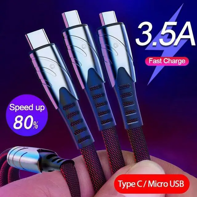 Main image of 3 in 1 USB Cable Multi Charge Micro USB Type C Cable for  8 for  S20 for  Mi 10 for  Fast Charging