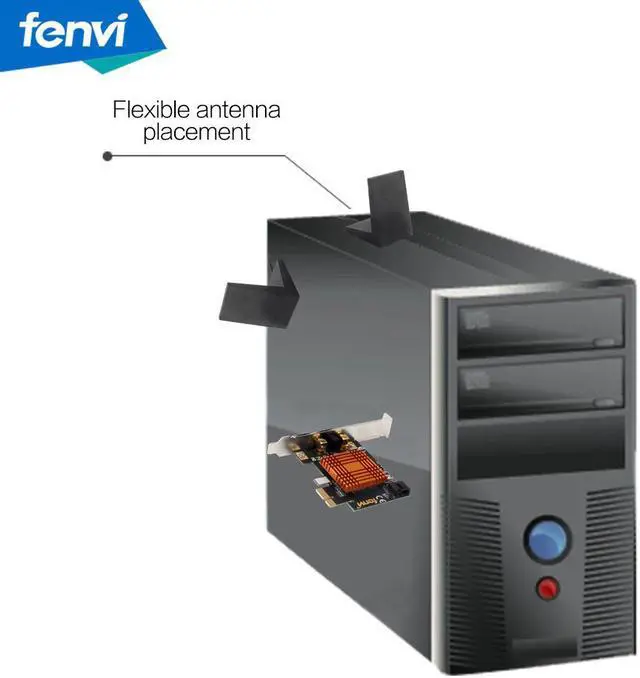 Alt view image 4 of 5 - 867Mbps Dual Band 802.11ac Wireless AC1200 PCI-E Wifi Adapter Bluetooth 4.0 with Intel Wi-fi Card Antenna for Desktop PC