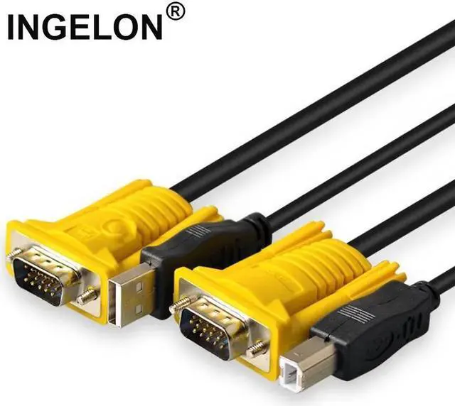 Main image of USB KVM Switch Cable 1.5m 15Pin VGA Male to Male USB A to USB B Cord Cables PC Computer Printer Monitor Adapter Dropship