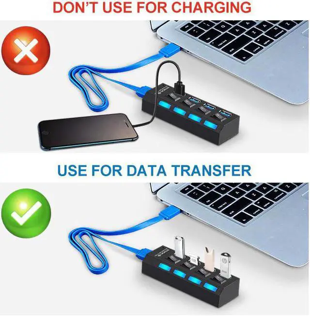 Alt view image 5 of 5 - 2020 USB 3.0 HUB 2.0 HUB Multi USB Splitter 4/7 Port Expander Multiple USB 3 Hab Use Power Adapter USB3.0 Hub with Switch For PC