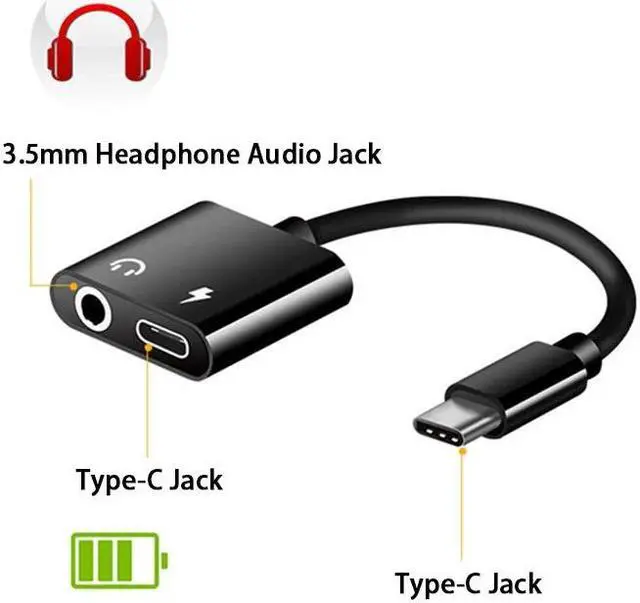 Alt view image 3 of 5 - Type C To 3.5mm Earphone Jack Adapter For   9  Aux Audio Cable Headphone Charger Charging -C Converter