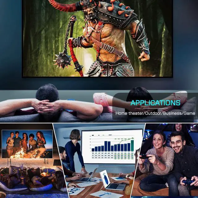 Alt view image 6 of 7 - VANKYO Leisure 510 HD Movie Projector, Video Projector with 230" Projection Size, Support 1080P HDMI VGA AV USB with HDMI Cable and Carrying Bag