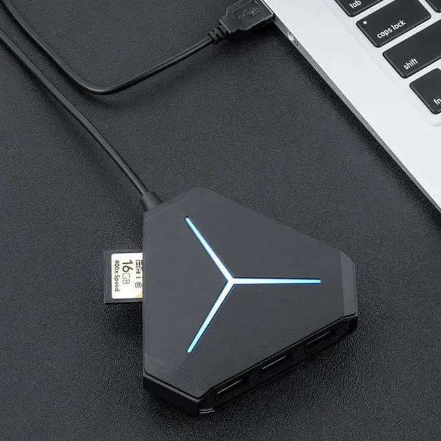 Alt view image 5 of 5 - 6 Port 3 In 1  USB Sound Card USB 2.0 3.0 Hub External Noise Cancelling Headset Adapter Virtual Sound Channel For Laptops Tablet