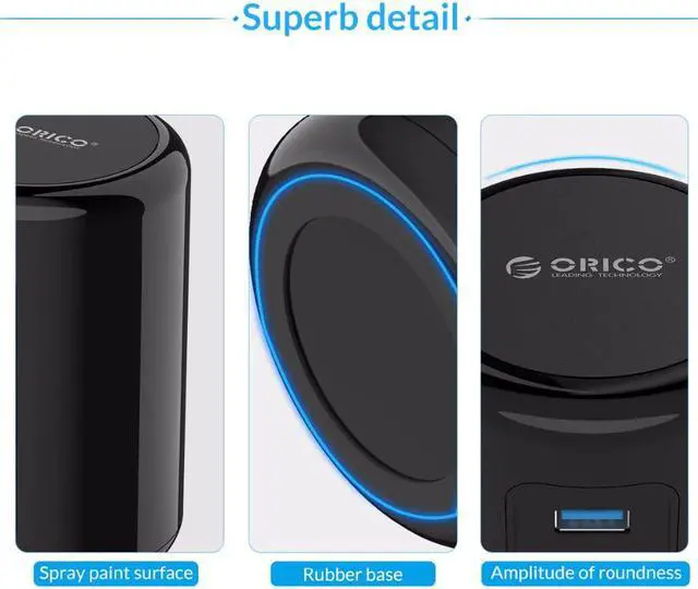 Alt view image 2 of 5 - RH4CS-BK 4-Port USB3.0 HUB ABS Material Ultra-Mini with 2 Charging Ports Super Charger 5V Max 2.4A for Pad Phone -Black