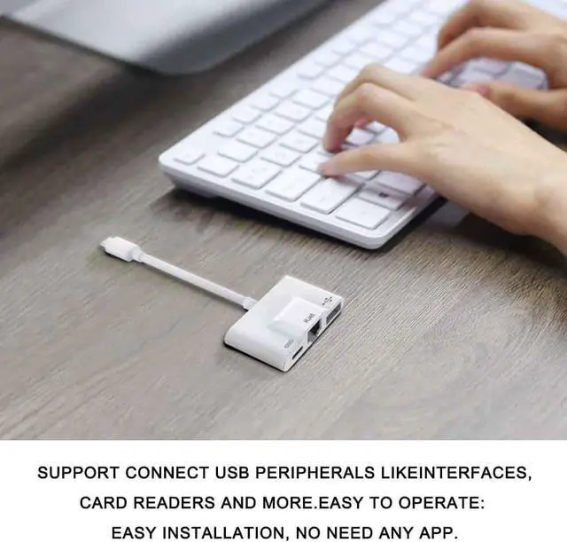 Alt view image 5 of 5 - USB C Ethernet OTG Adapter Type C to RJ45 Port USB 3.0 Adapter USB-C Splitter Hub for iPad pro Google Pixel 3 HTC Ultra