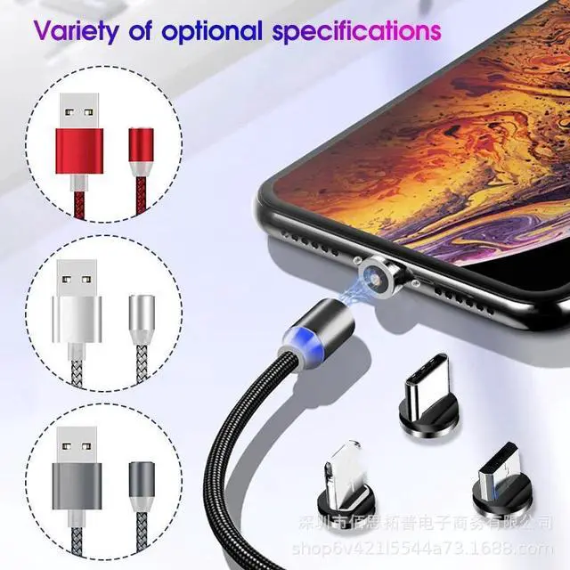 Alt view image 5 of 5 - Magnetic Cable Micro USB Type C Cable For iPhone 11    Fast Charging Magnetic Charger USB C Cables 1M