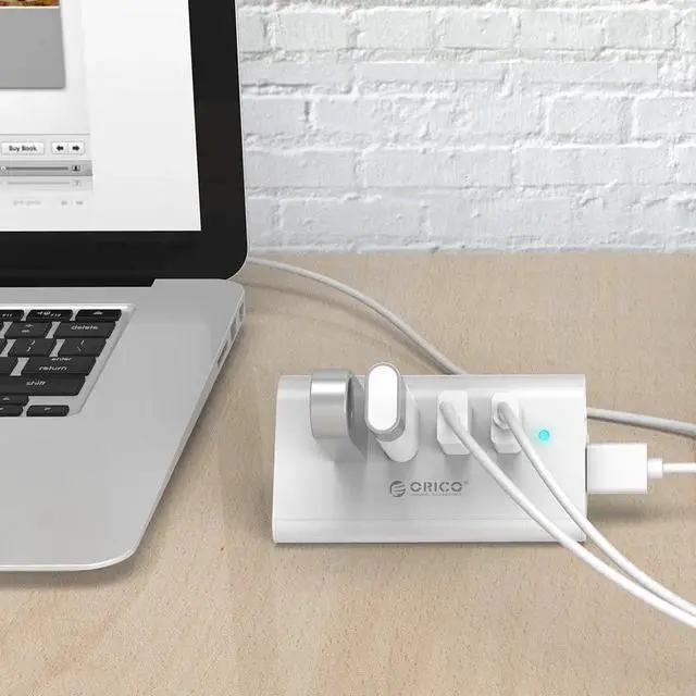 Alt view image 5 of 5 - ORCIO 4-port USB3.0 high-speed hub, USB hub, high-performance chip, with bracket function, 5Gbps high-speed transmission, SHC-U3