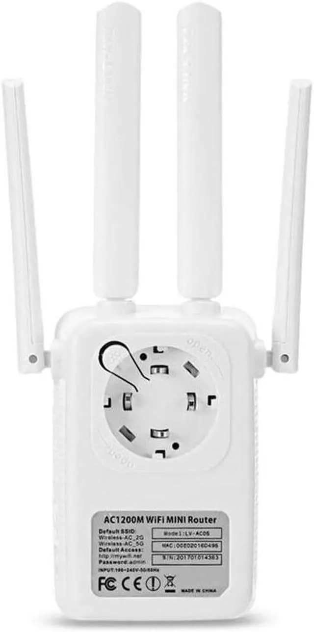 Alt view image 2 of 5 - 1200Mbps Wall Plug Router AC1200 Wireless Wi-Fi AP Wifi Repeater Router Extender Booster 2.4/5GHz Wifi Amplifier Long Range