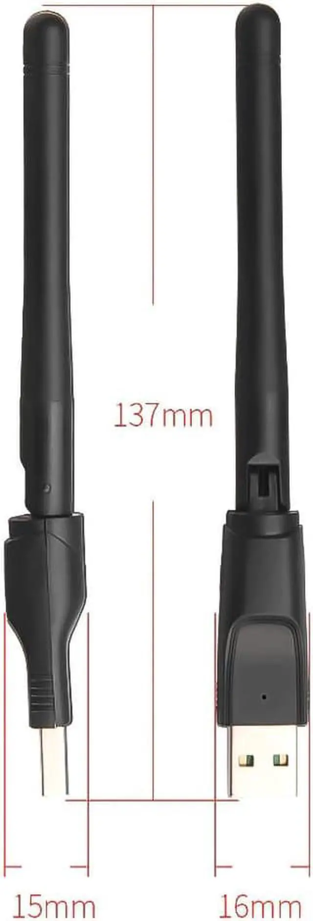 Alt view image 5 of 5 - 2.0 WiFi Wireless Network Card 150M 802.11 B/g/n LAN Adapter with Rotatable Antenna for Laptop PC Mini Wi-fi