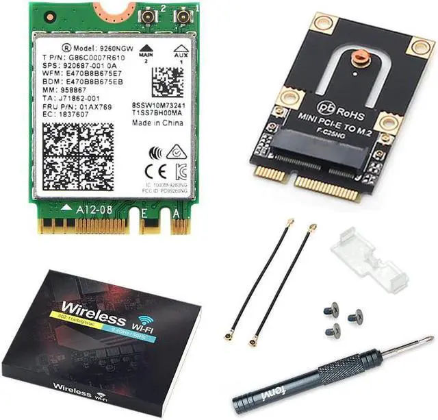Alt view image 4 of 5 - To Mini PCI-E Wi-Fi Adapter Intel 9260 AX200 7260 Wireless 2030Mbps Bluetooth 5.0 Wifi Card 9260NGW AX200NGW 7260HMW