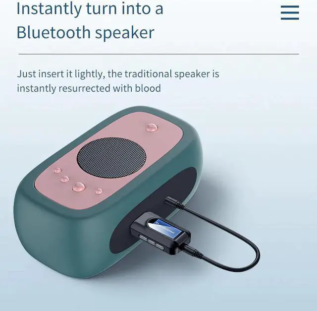 Alt view image 4 of 5 - 2 in 1 Bluetooth 5.0 Audio Transmitter Receiver with LCD Display Mini Portable AUX USB Wireless Audio Adapter for TV Car PC