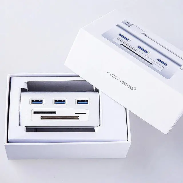 Alt view image 2 of 5 - HS0023 USB 3.0 HUB High Speed Aluminum  3.0 Card reader Hubs Power Interface TF SD CF Card Reader iMac PC for Macbook