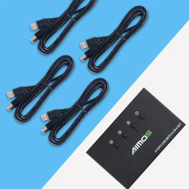 Alt view image 3 of 5 - 4K USB HDMI KVM Switch Box 4Kx2L HDMI KVM Switch (with 4 USB Cables)