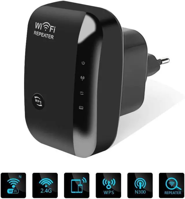 Alt view image 5 of 5 - 300Mbps Wireless-N Wifi Repeater 802.11n/b/g Network Wi Fi Routers Range Expander Signal Booster Extender WIFI Ap Wps