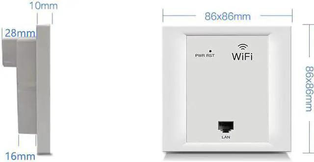 Alt view image 3 of 5 - 86 pannel AP type 2.4G 300Mbps wireless travel router wifi in wall access point poe 24V  Optional Color White Gold