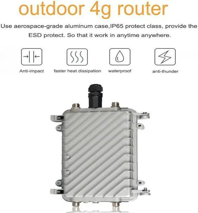 Alt view image 2 of 5 - Wireless AP Wifi Router 4G CPE Wireless industrial outdoor 4g router 4G SIM Card WiFi Router IP66 Waterproof 2.4G