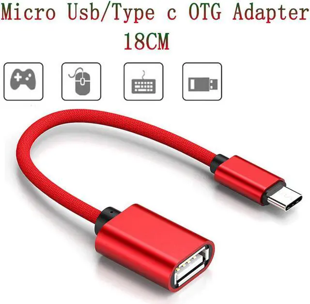 Alt view image 2 of 5 - 18cm Micro USB OTG Cable Type C OTG Cable Gaming OTG Adapter Cellphone Game Mouse Keyboard Connector for