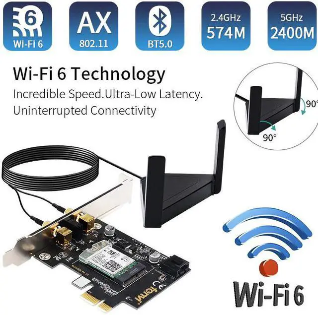 Main image of 6 Gig+ AX200 BT 5.0 WiFi Card AX200NGW 802.11ac ax 2.4Gbps MU-MIMO OFDMA Miracast PC Wireless Network Adapter Ultra-Fast