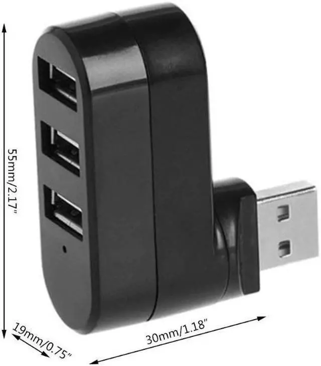 Alt view image 2 of 5 - 3 Port Multi 2.0 USB Hub Mini USB Hub High Speed Rotate Splitter For Laptop PC LX9B