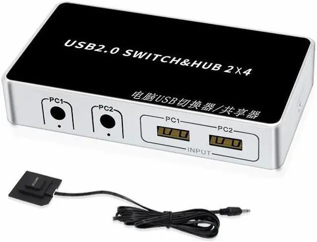 Alt view image 4 of 5 - 4 Port USB KVM Switch 2In 4 Out USB Print Share Splitter for Keyboard Mouse Printer Monitor
