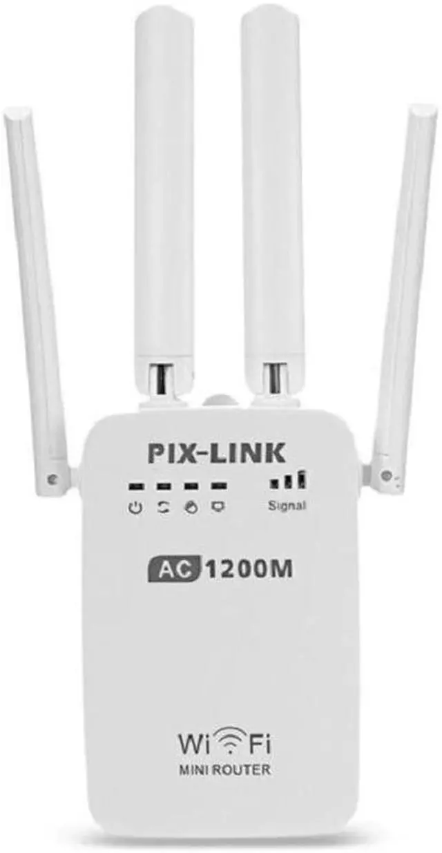 Alt view image 2 of 5 - Dual Band AC 1200Mbps Wireless 2.4G / 5G Wifi Repeater 4 High Antennas Bridge Signal Amplifier Wired Router wi fi Access Point