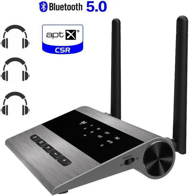 Main image of 80m Long Range Aptx HD LL Bluetooth 5.0 Audio Transmitter Receiver 3.5mm AUX RCA SPDIF Wireless Adapter for Broadcast Car TV PC