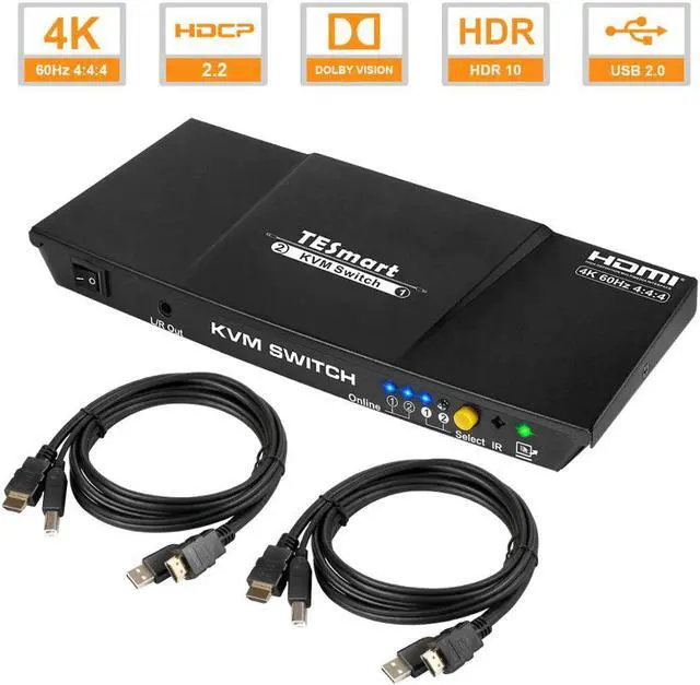 Main image of Te/Tesla 2x1 KVM switch 4k60hz KVM switch 2 port switch support 3840*2160/4K
