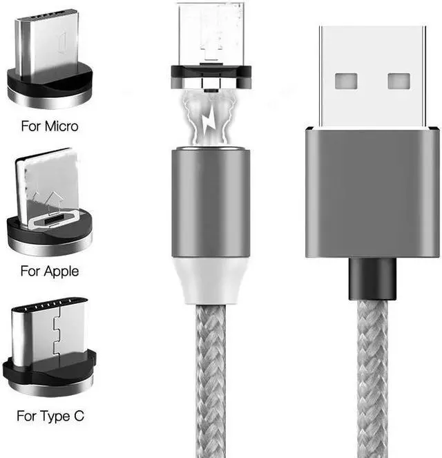 Alt view image 3 of 5 - Magnetic Cable Micro USB Type C Cable For iPhone 11    Fast Charging Magnetic Charger USB C Cables 1M