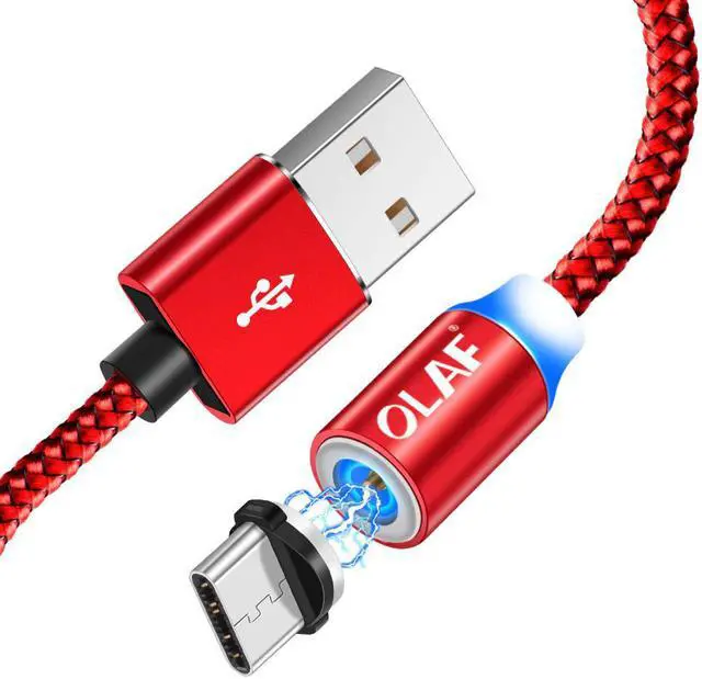 Alt view image 4 of 5 - Magnetic Cable Braided LED Type C Micro USB magnetic usb charging cable for  iphone X 7 8 6 Xs Max XR  s9 cord