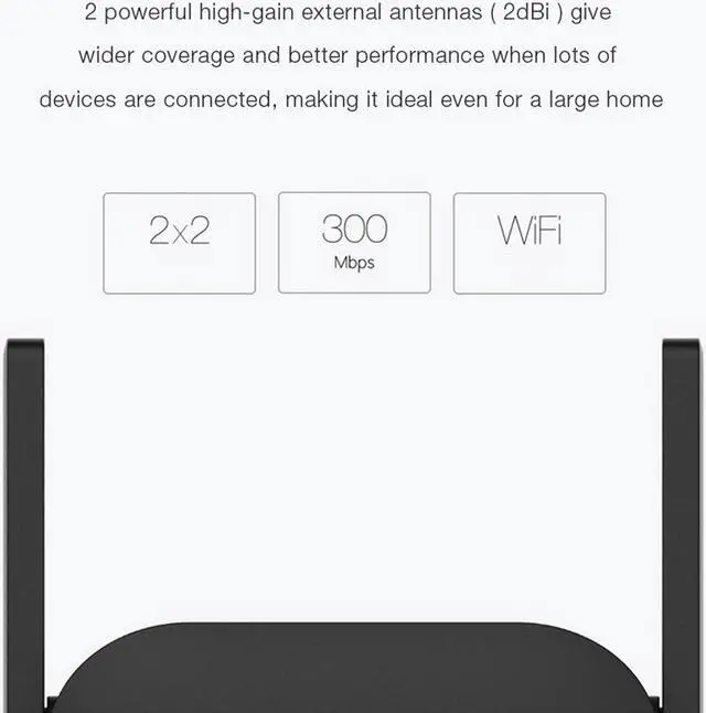 Alt view image 3 of 5 - Mijia WiFi Router Amplifier Pro Router 300Mbps Network Expander Repeater Power Extender Roteador 2 Antenna Home Office